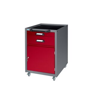 Werkstattwagen mit 2 Schubladen dunkelrot 54 x 76 x 48,5 cm