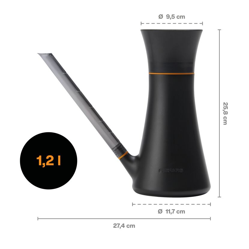 Gießkanne schwarz/orange 1,2 l