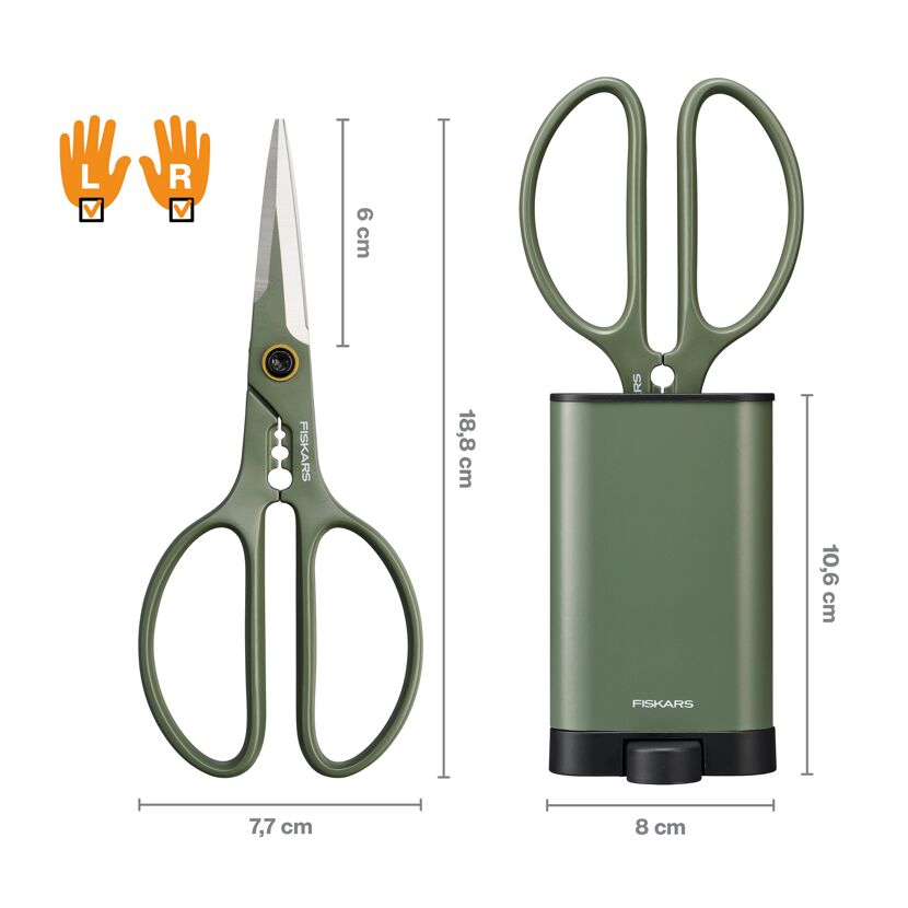 Pflanzenschere 18,8 cm mit Halter
