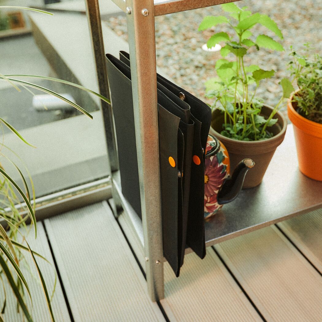 Pflanzmatte schwarz/orange faltbar 82,5 x 44,5 x 6 cm