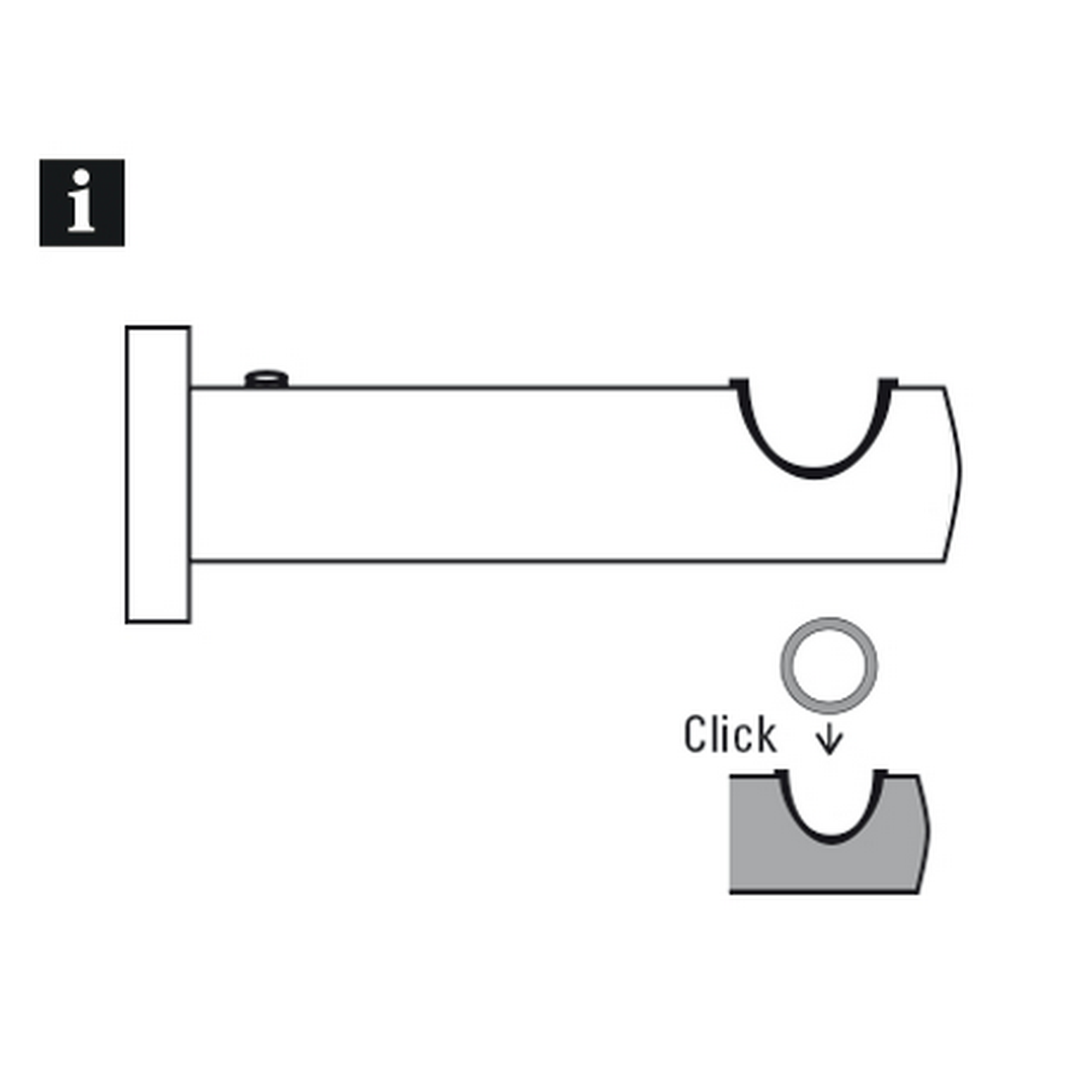 Gardinenstangen-Set 'Korfu' weiß Ø 28 x 1600 mm 5-teilig
