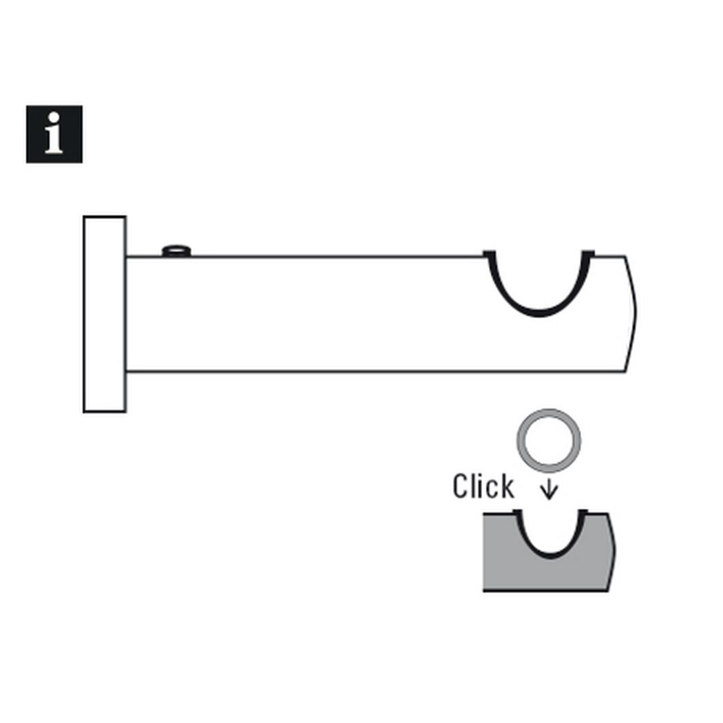 Gardinenstangen-Set 'Korfu' weiß Ø 28 x 1600 mm 5-teilig