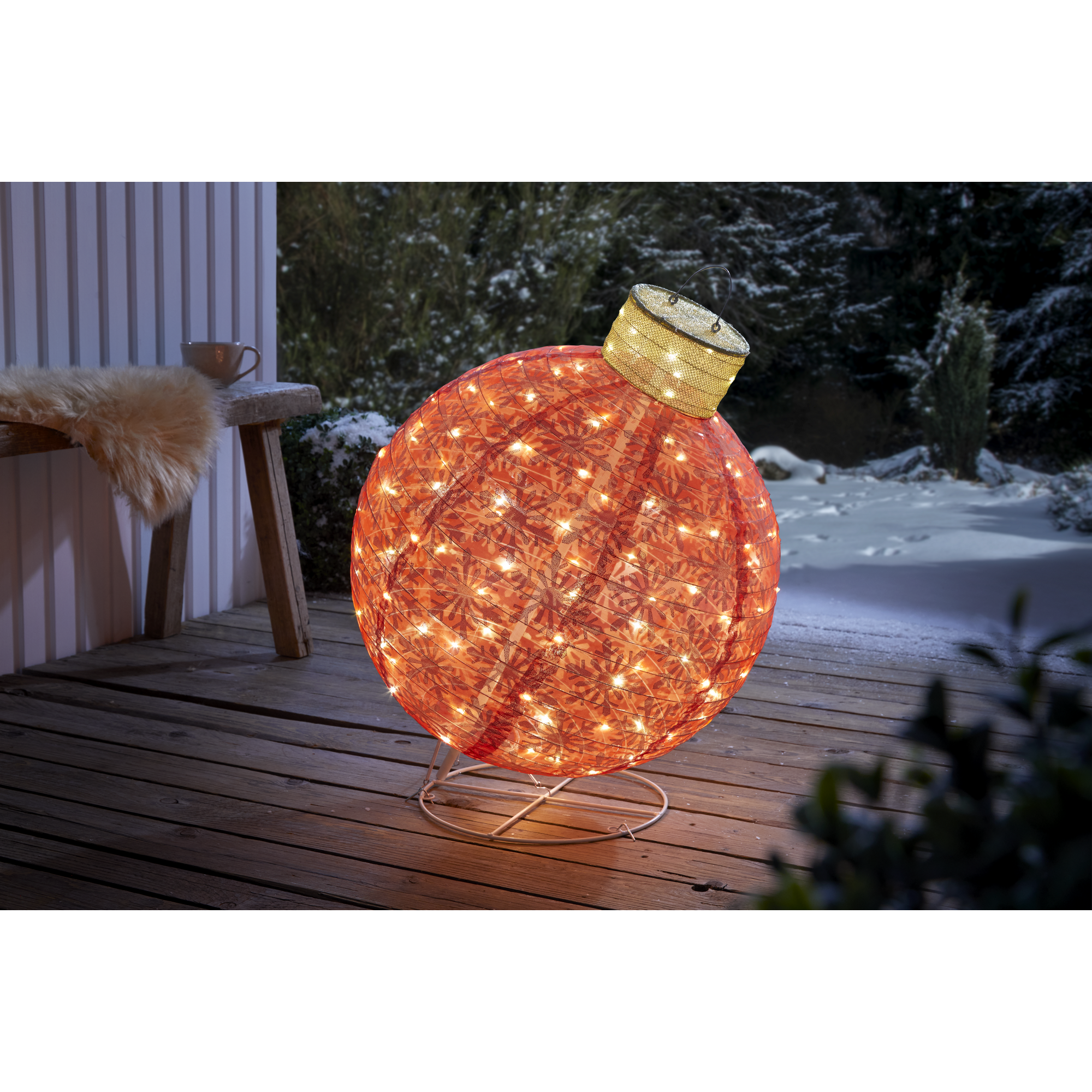 LED-Kugel rot/weiß 65 cm