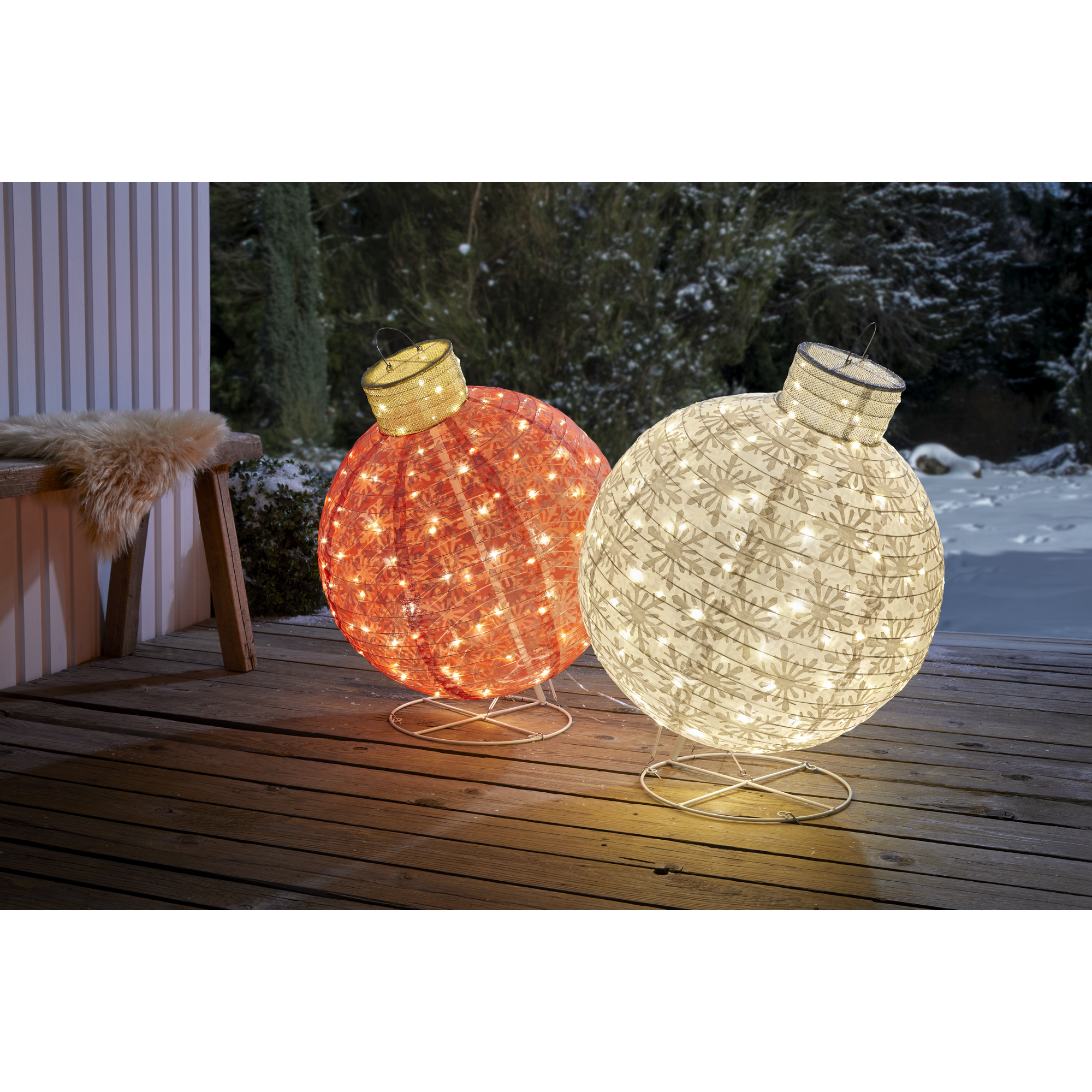 LED-Kugel rot/weiß 65 cm