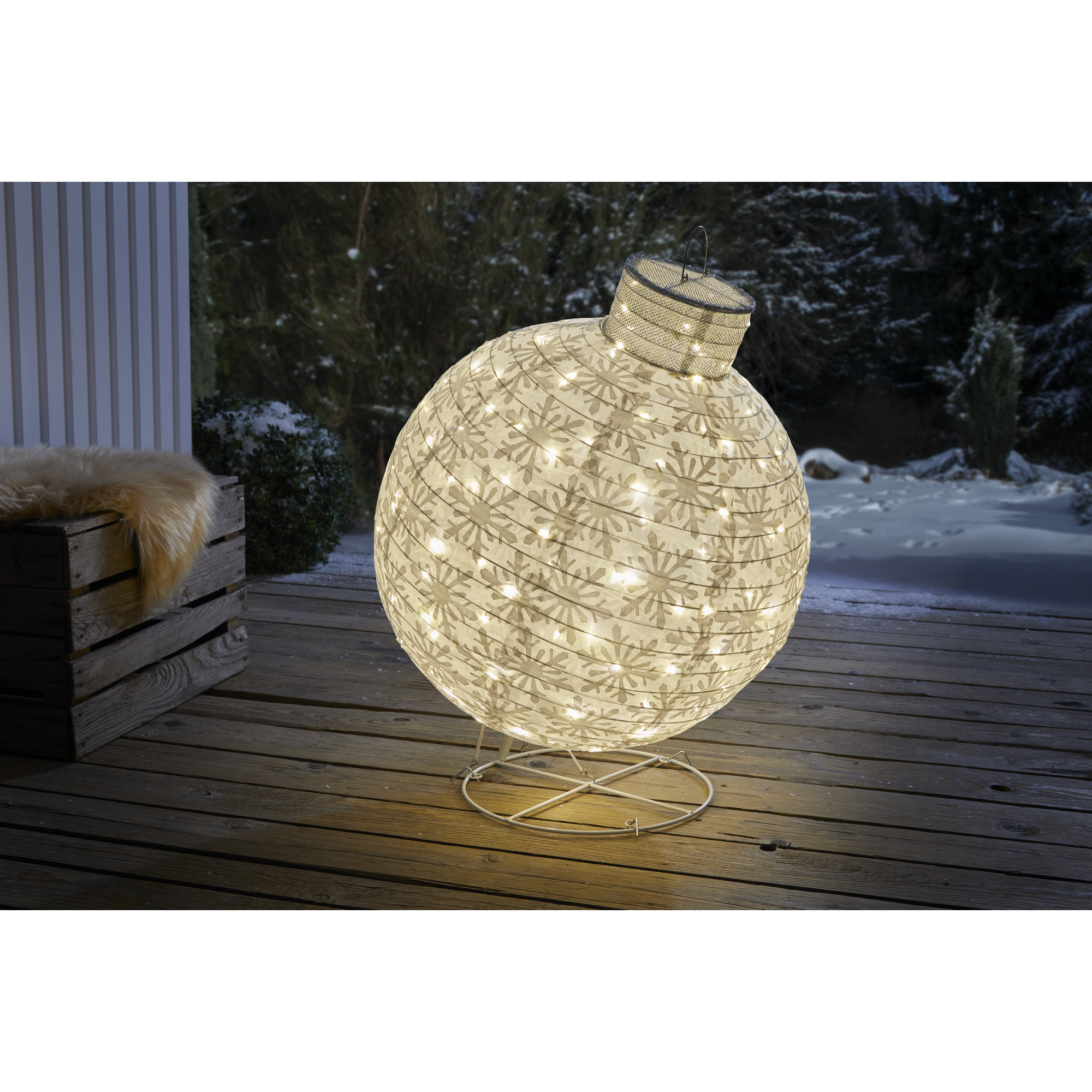 LED-Kugel rot/weiß 65 cm