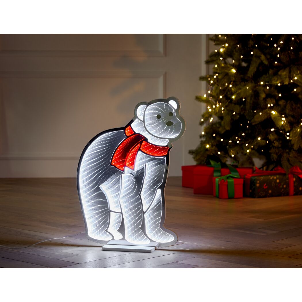 LED-Dekofigur Eisbär mit Infinity-Effekt 60 cm
