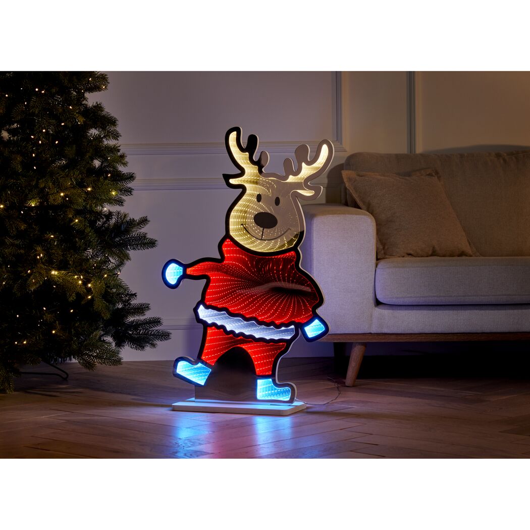 LED-Dekofigur Elch mit Infinity-Effekt 165 LEDs 85 cm