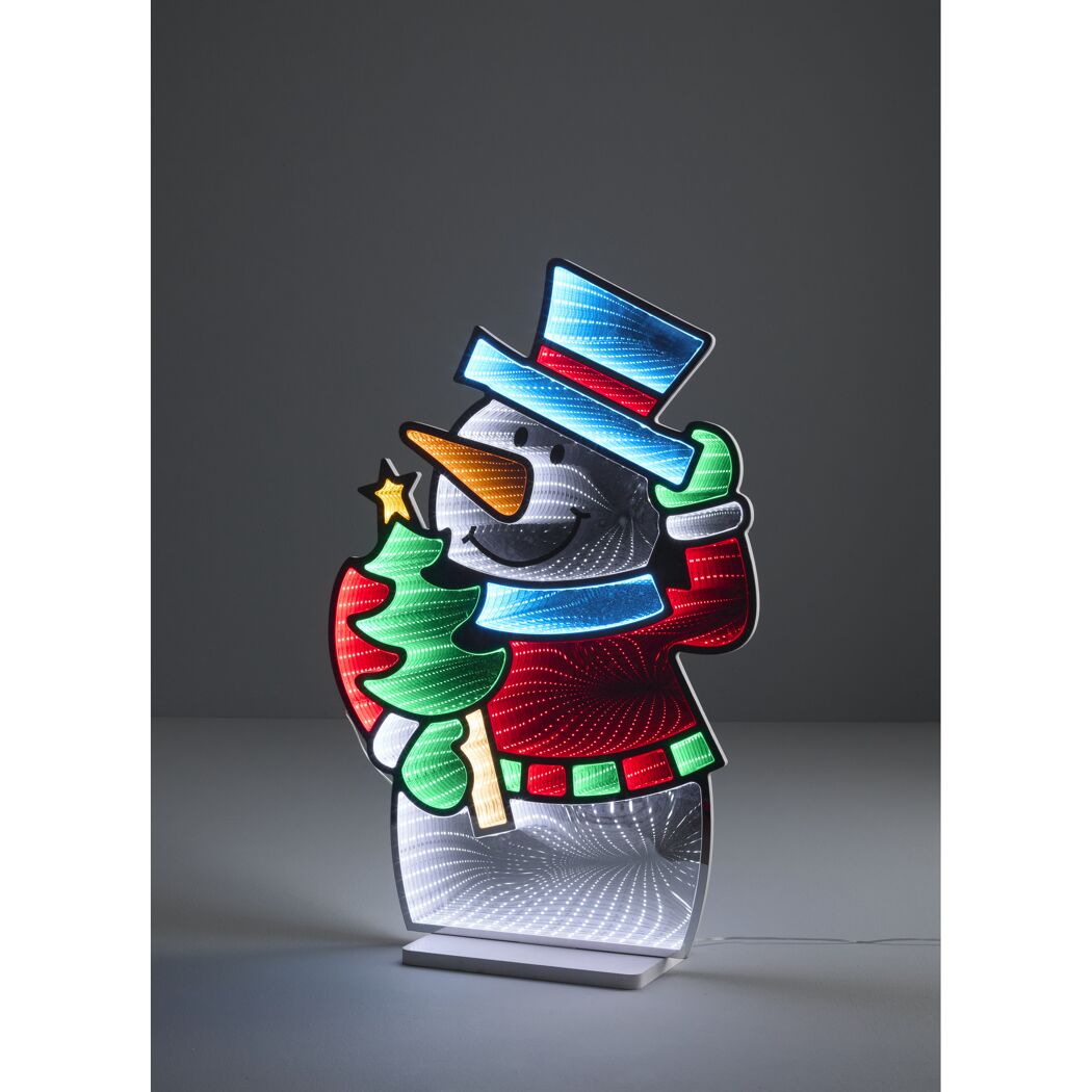 LED-Dekofigur Schneemann mit Infinity-Effekt 80 cm