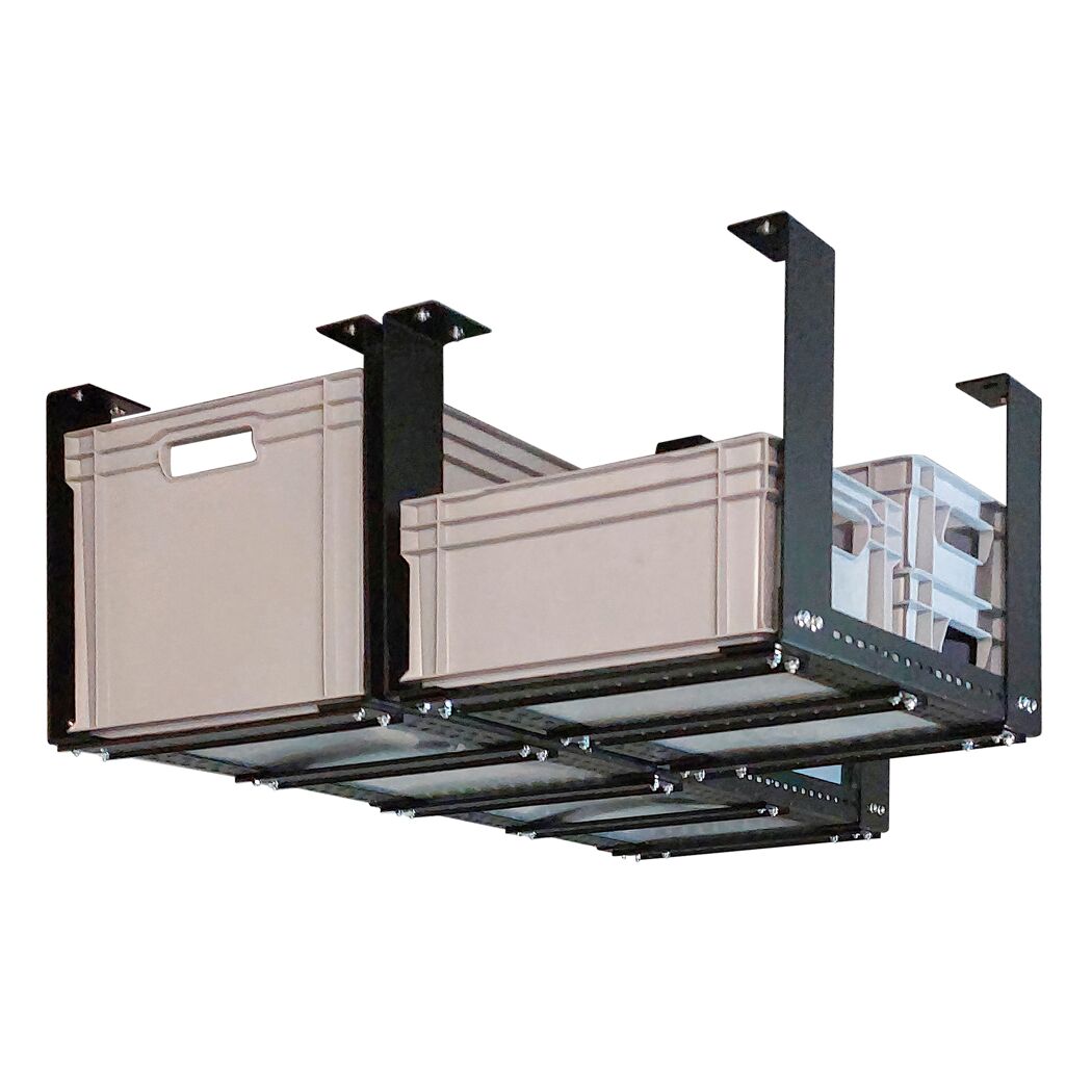 Deckenregal 'Vario' Metall schwarz 60 x 120 cm 100 kg 3er-Set