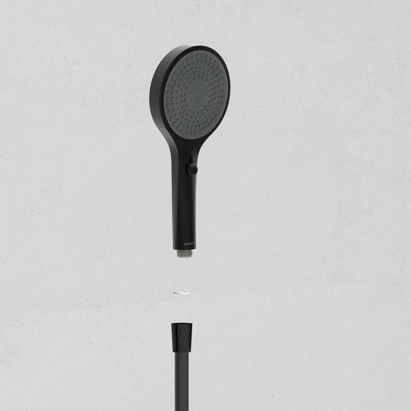 Handbrause 'Ibiza' schwarz matt Ø 12 cm, 2 Strahlarten