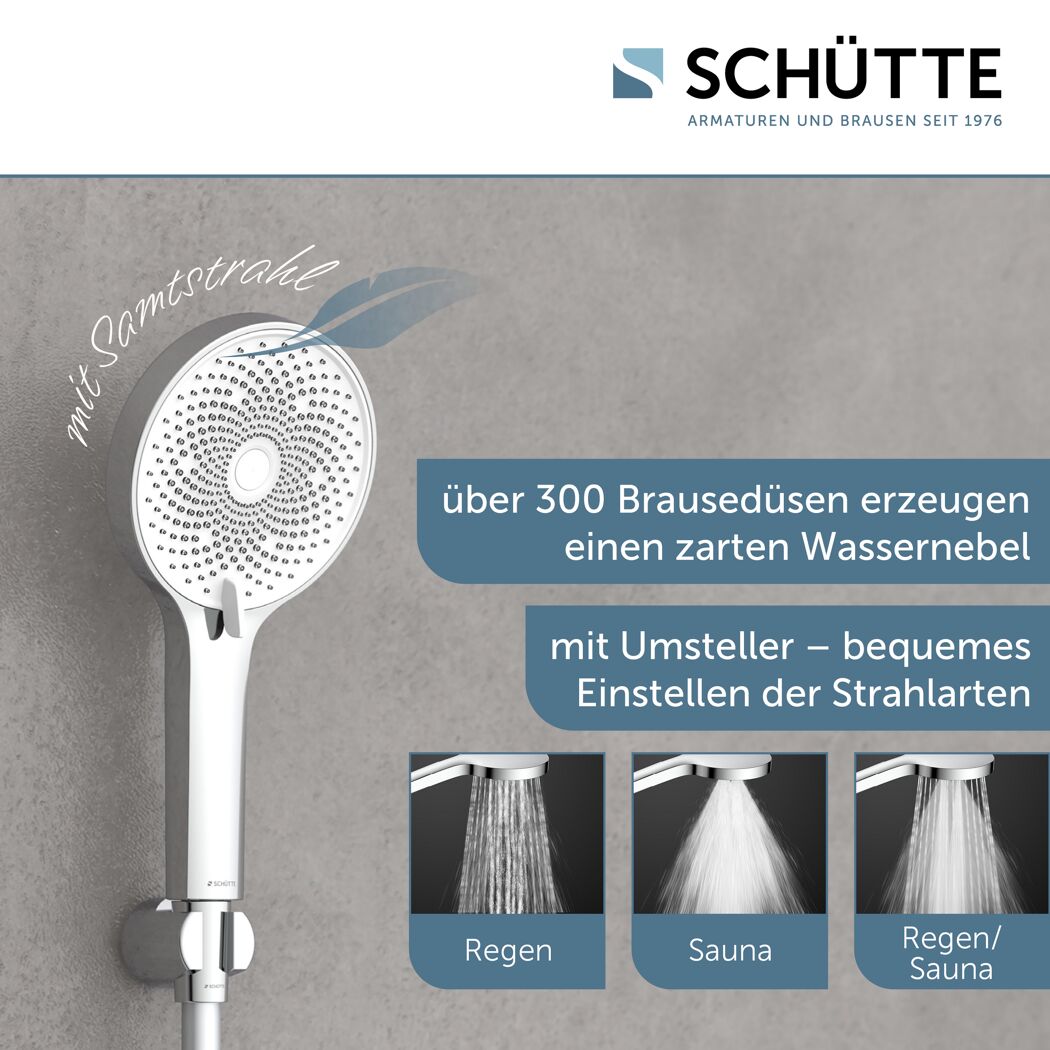 Handbrause 'Samoa Rain' chrom/weiß Ø 13 cm