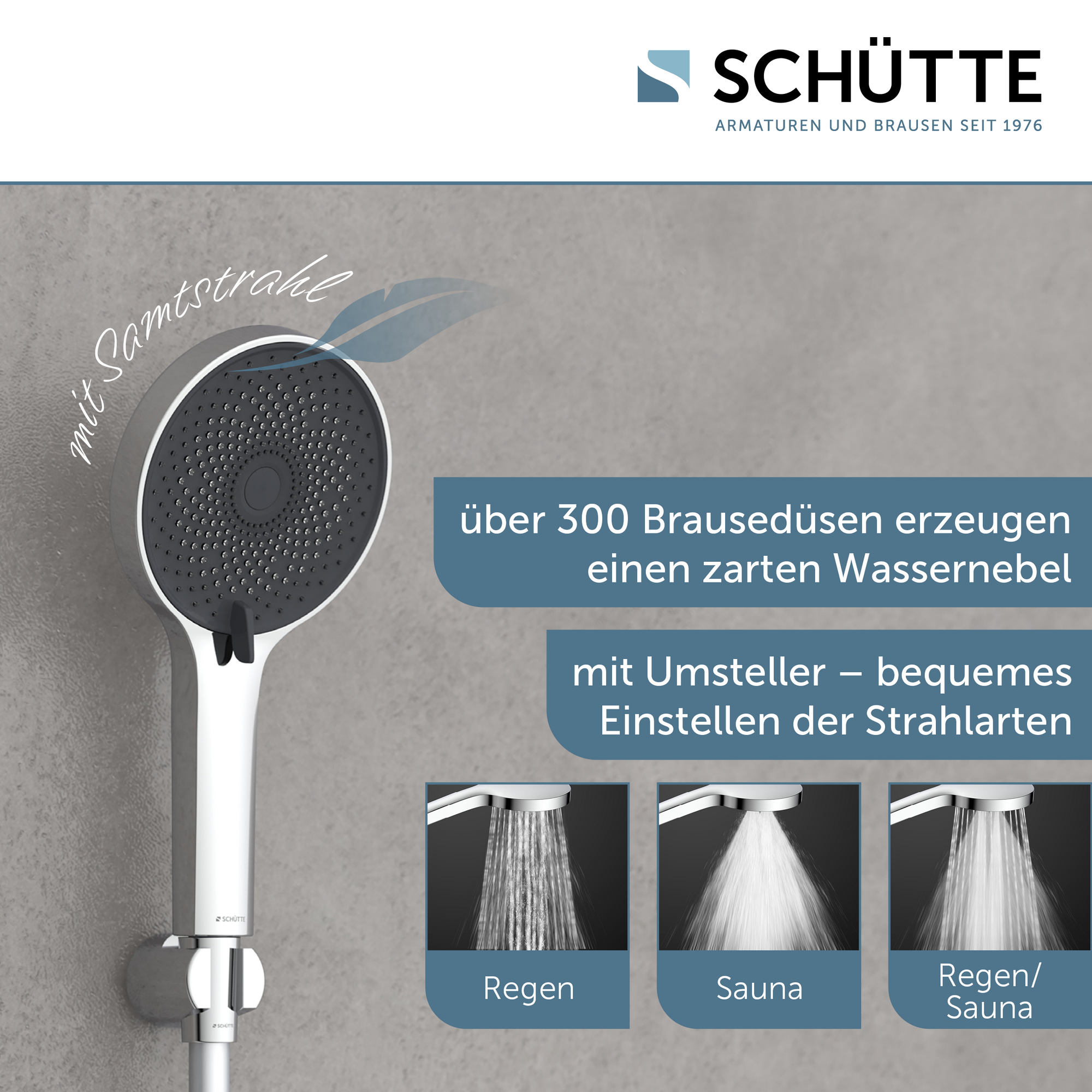 Handbrause 'Samoa Rain' chrom/weiß Ø 13 cm