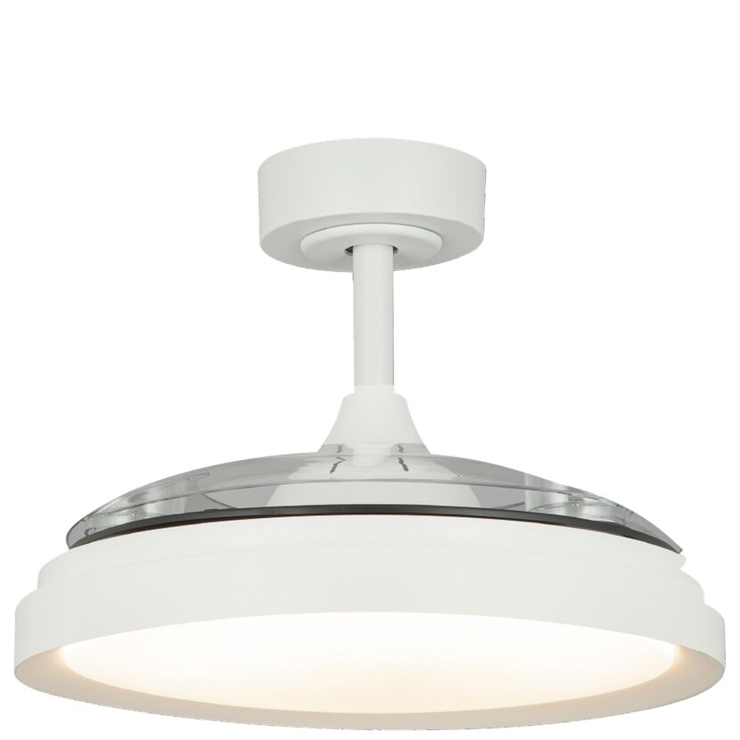 LED-Deckenleuchte mit Ventilator weiß, Fernbedienung Ø 45 x 32,3 cm