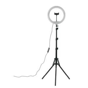 Ringlicht Ø 30 cm mit Stativen und Handyhalterung, USB-Anschluss