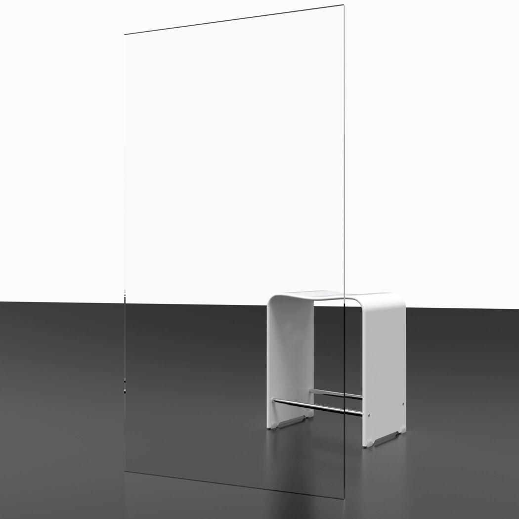 Glas-Duschabtrennung mit Hocker