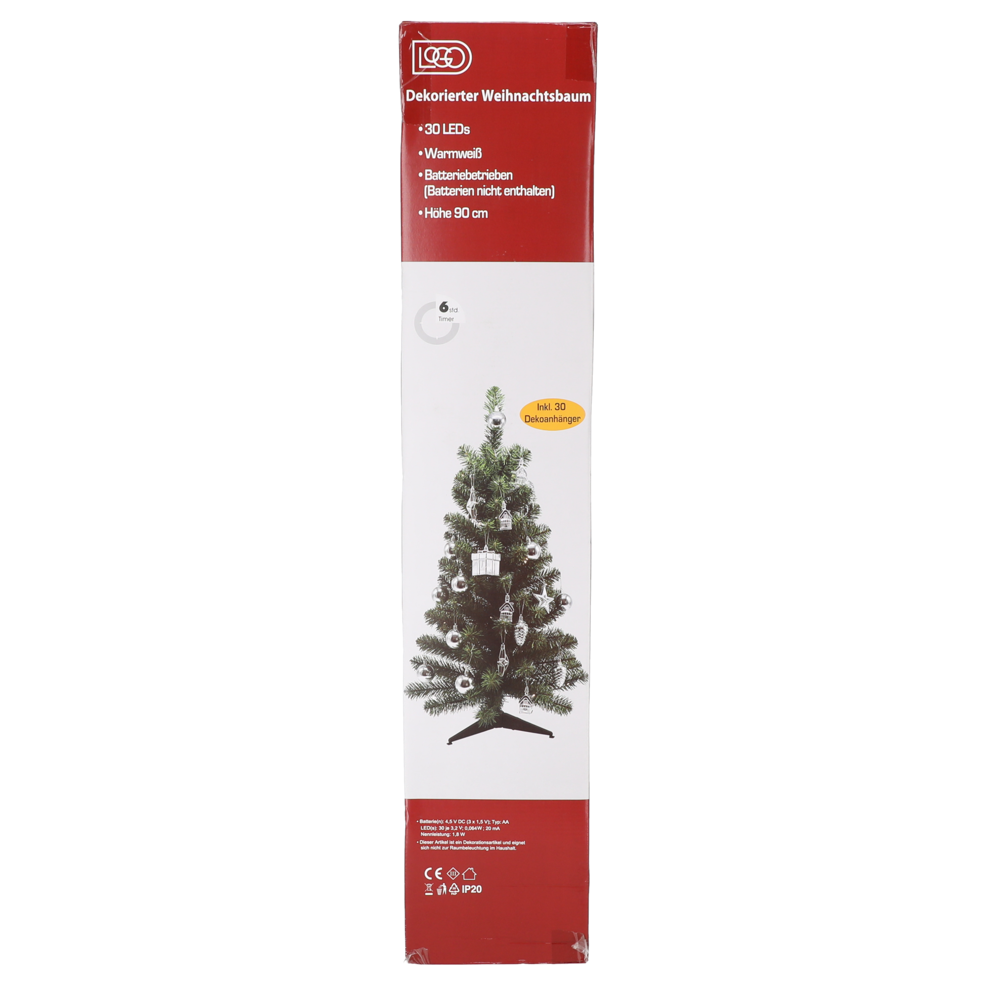 Künstlicher Weihnachtsbaum silberfarben/grün Ø 50 x 90 cm