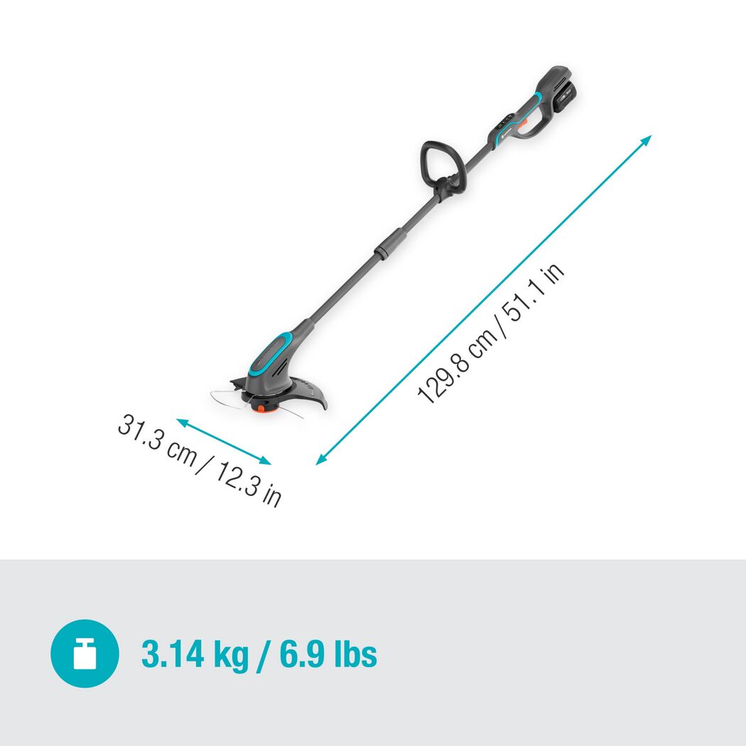 Akku-Trimmer 'PowerTrim 30/18 V POWER FOR ALL Ready-To-Use-Set' mit Akku und Ladegerät