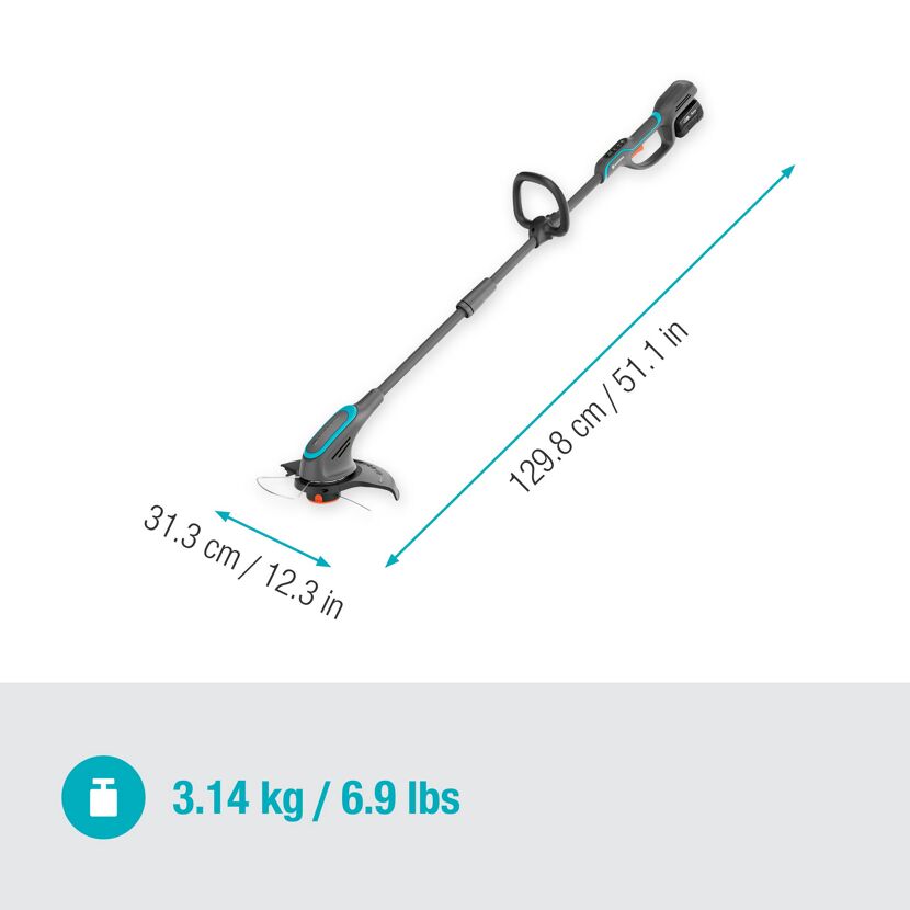 Akku-Trimmer 'PowerTrim 30/18 V POWER FOR ALL Ready-To-Use-Set' mit Akku und Ladegerät