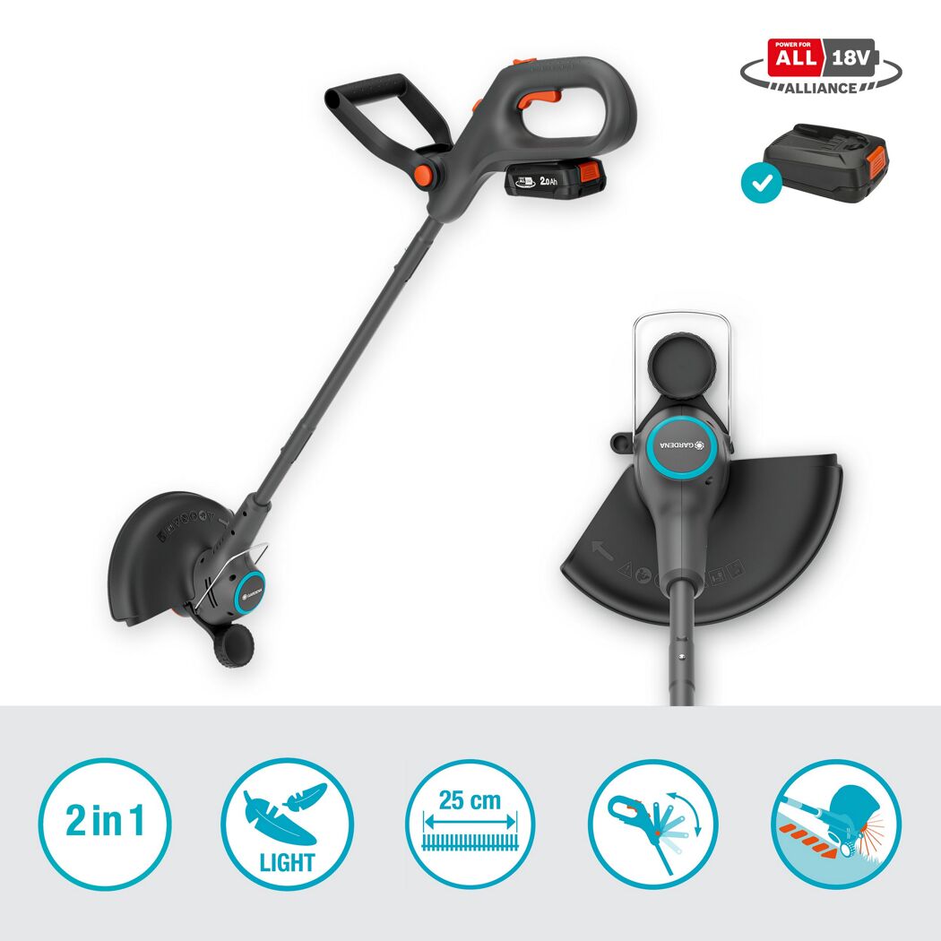 Akku-Trimmer 'EasyTrim 25/18 V Set' mit Akku und Ladegerät