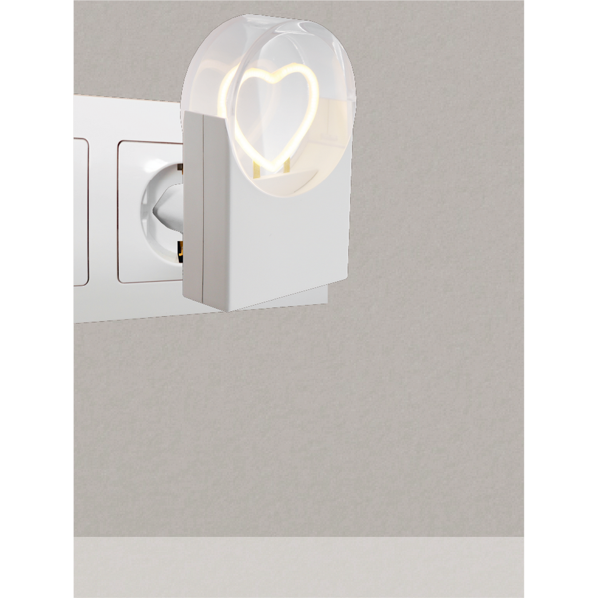 LED-Nachtlicht 'Herz' weiß 8 x 5 cm