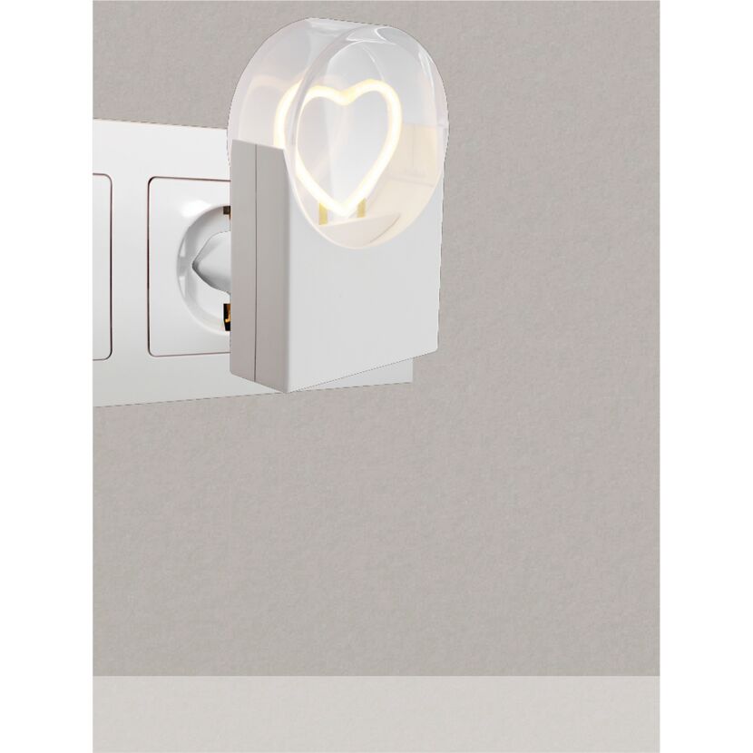 LED-Nachtlicht 'Herz' weiß 8 x 5 cm