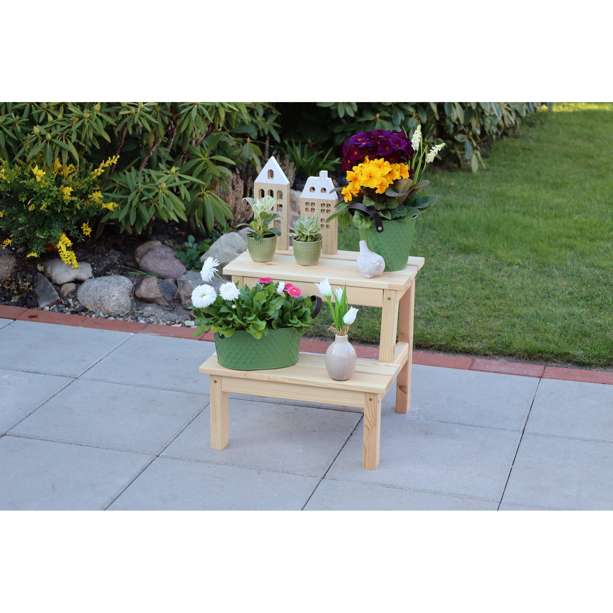 Blumentopfhocker 'Olli' natur 2 Etagen 44 x 41 x 40 cm