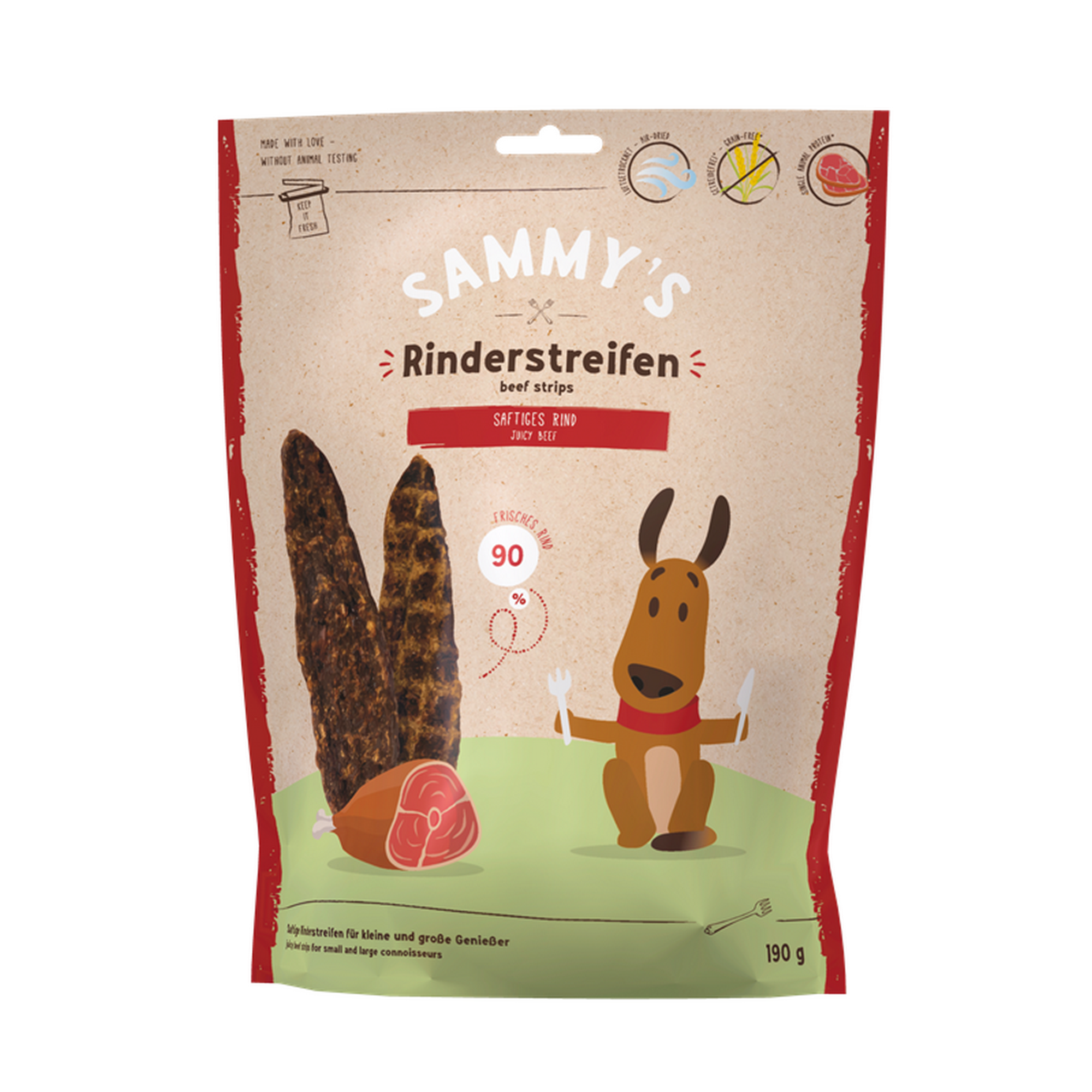 Hundefutter Rinderstreifen 190 g