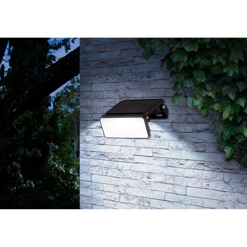 Solar Wandleuchte 'Lagos' schwarz mit Bewegungsmelder 13,6 x 10,4 cm