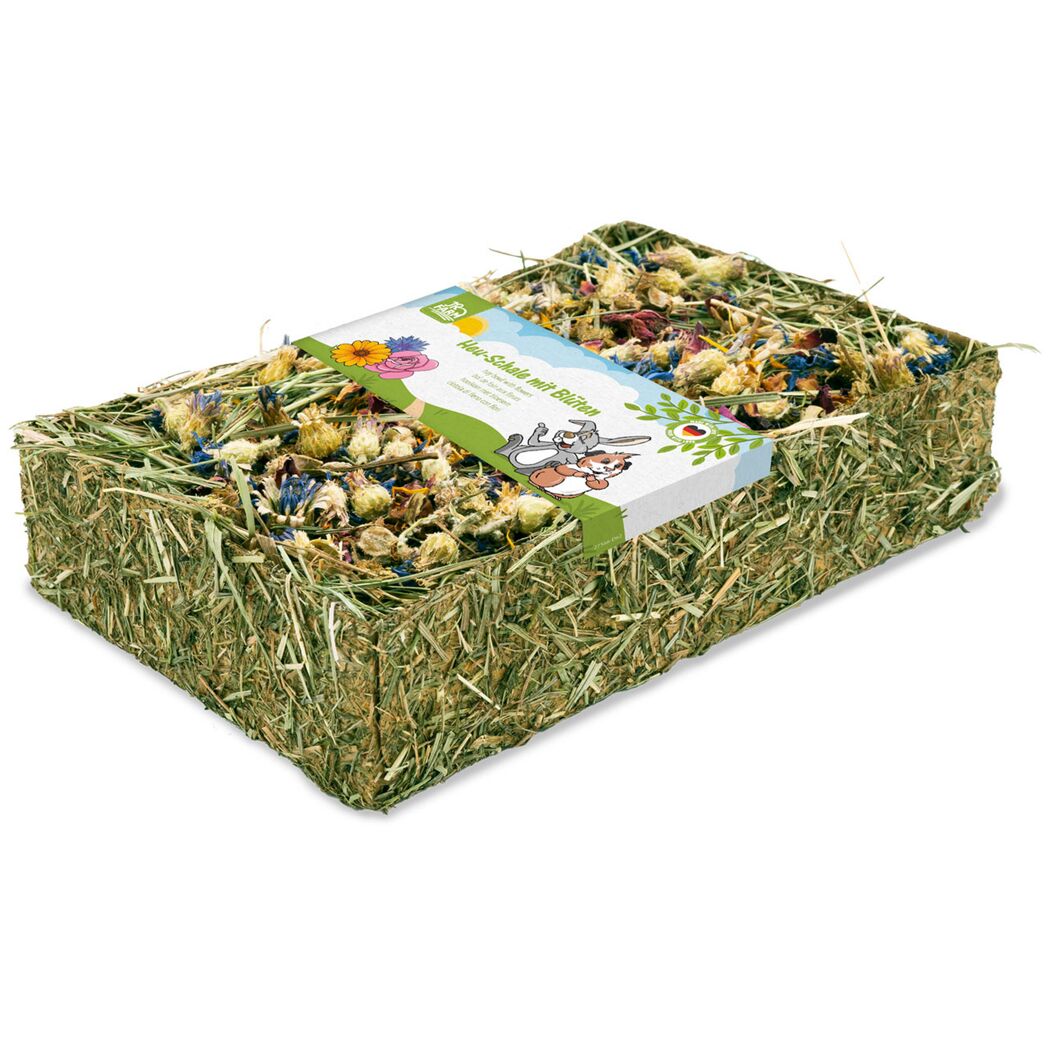 Snack für Nager und Zwergkaninchen 'Heu-Schale mit Blüten' 100 g