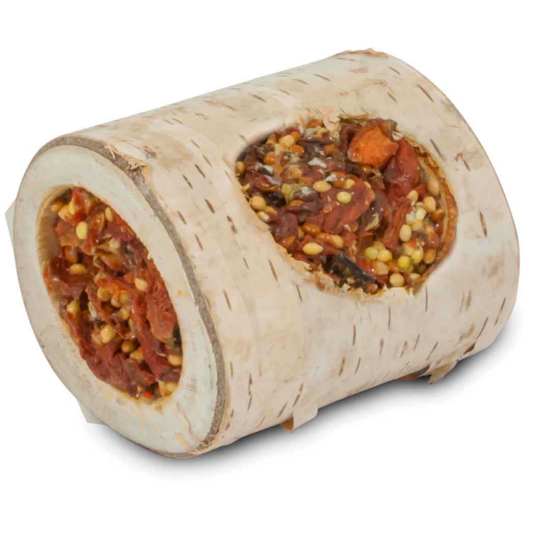 Snack für Nager und Zwergkaninchen 'Knabber-Holzrolle Karotte' 150 g