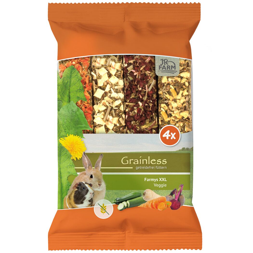 Snack für Nager und Zwergkaninchen 'Grainless Farmys XXL Veggie' 4 Stück