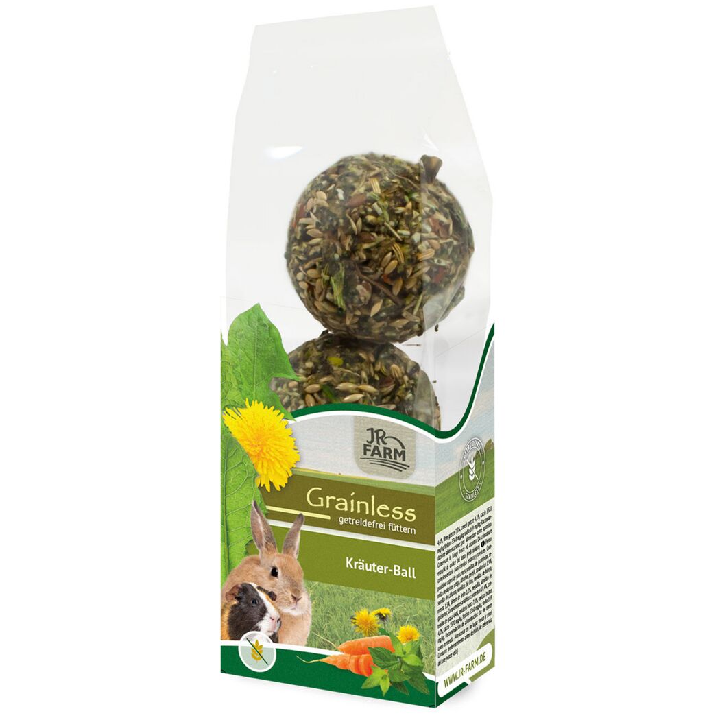 Snack für Nager und Zwergkaninchen 'Grainless Kräuter-Ball' 3 Stück