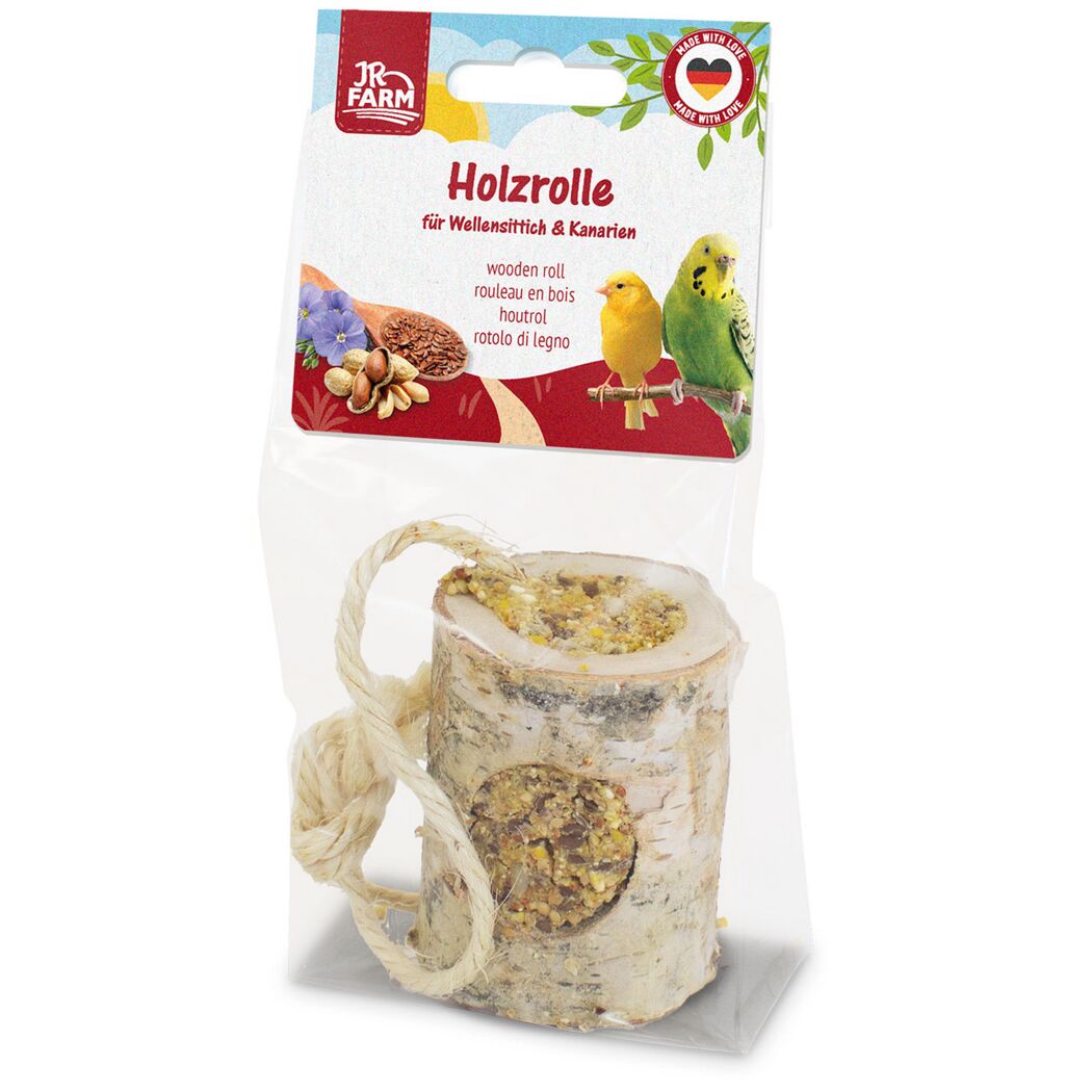 Vogelsnack 'Birds Holzrolle Wellensittich & Kanarien' 150 g