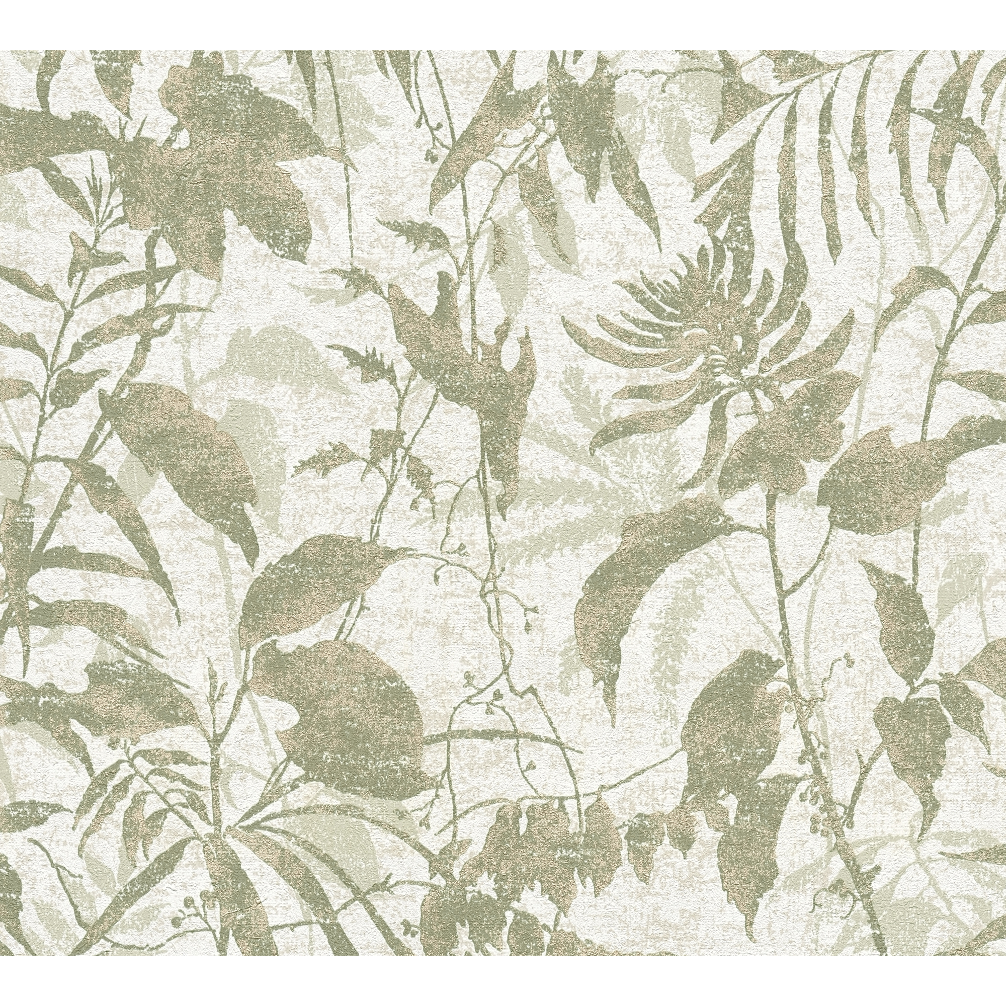 Vliestapete 'Hot Spots Blätter' grün 10,05 x 0,53 m