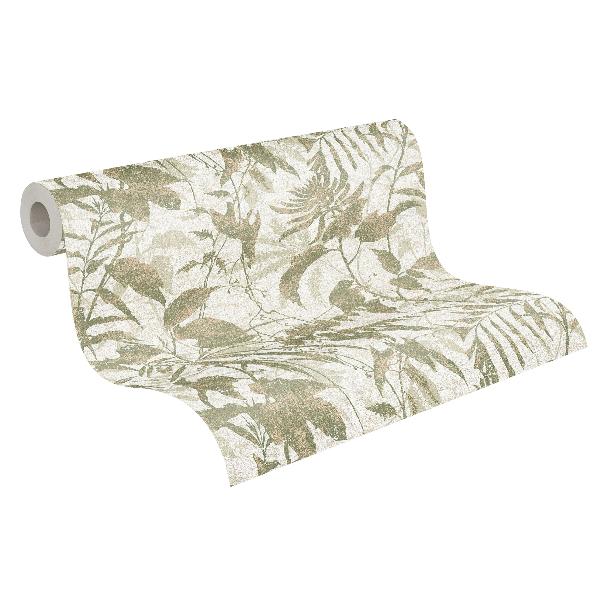 Vliestapete 'Hot Spots Blätter' grün 10,05 x 0,53 m