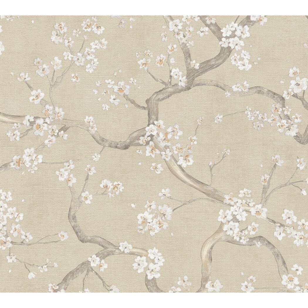 Vliestapete 'Hot Spots Floral' beige 10,05 x 0,53 m