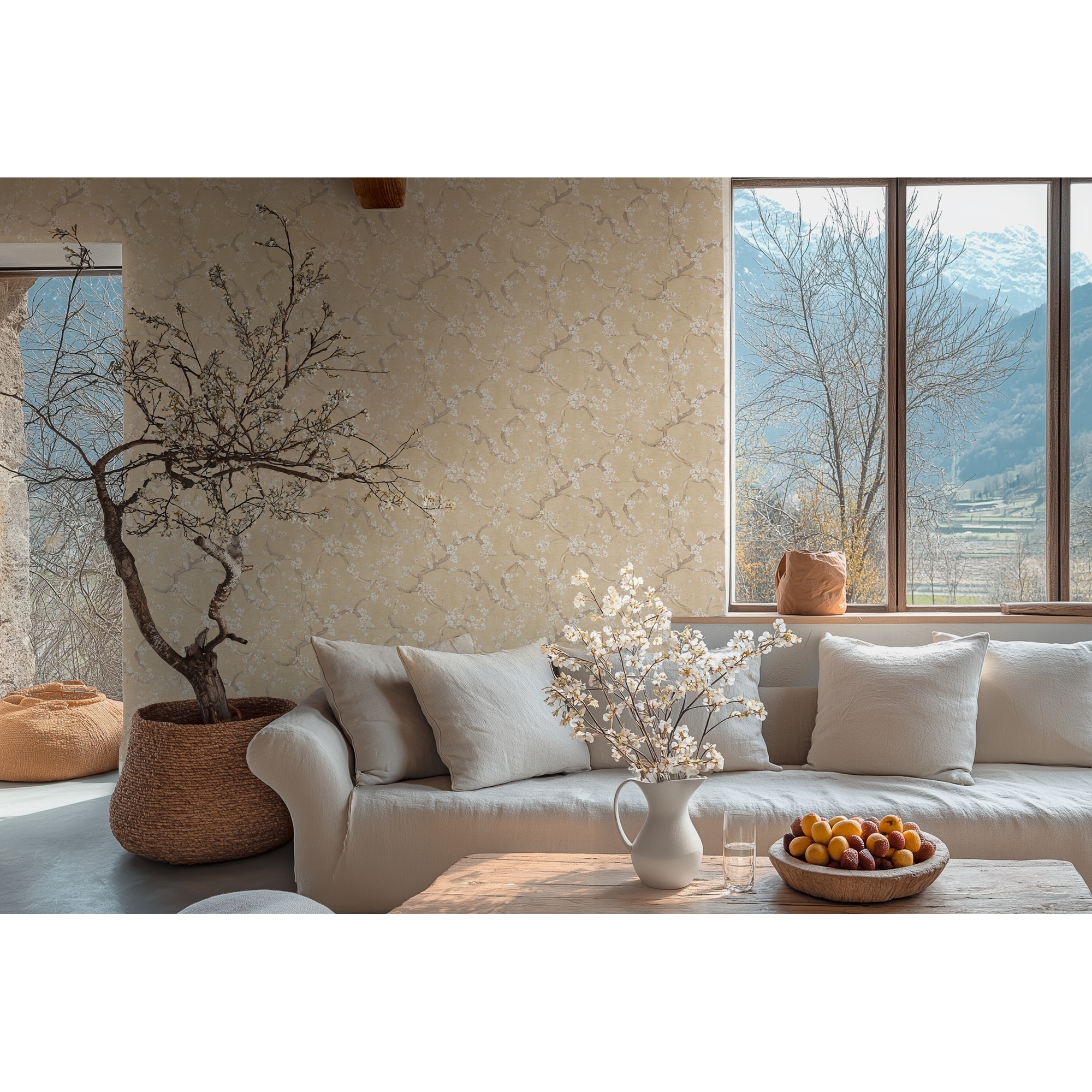 Vliestapete 'Hot Spots Floral' beige 10,05 x 0,53 m