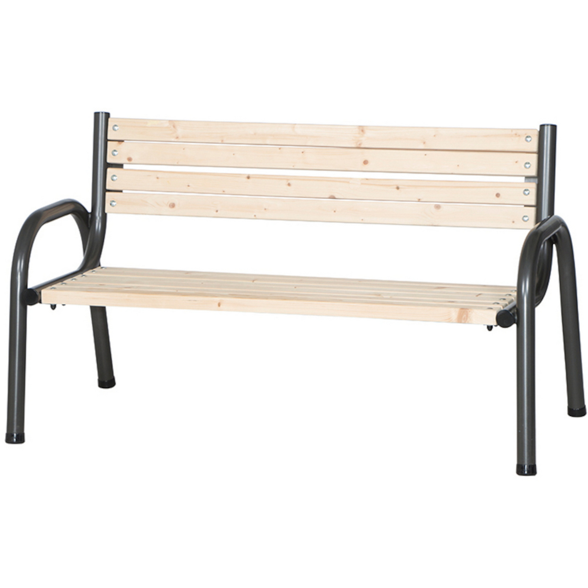 Holzbank 'Park' Kiefernholz/Stahl naturfarben/anthrazit 150 cm