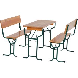 Festzeltgarnitur Kiefernholz/Stahl 50 x 79 x 110 cm 3-teilig