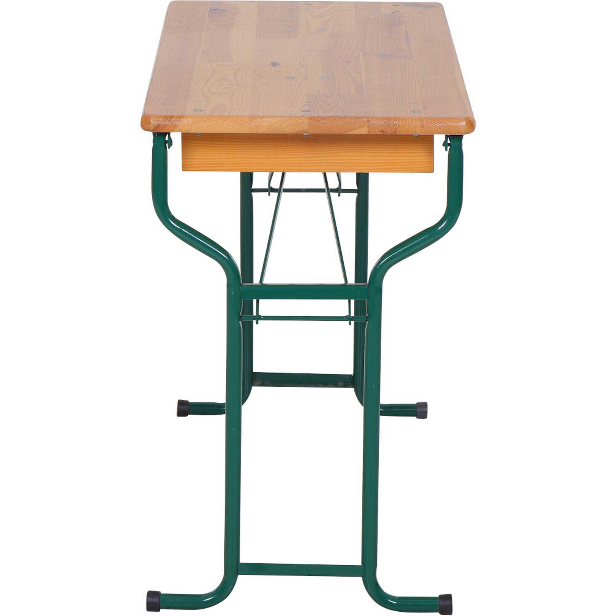 Bierzeltgarnitur klappbar mit Rückenlehne Stahl/Nadelholz 3-teilig