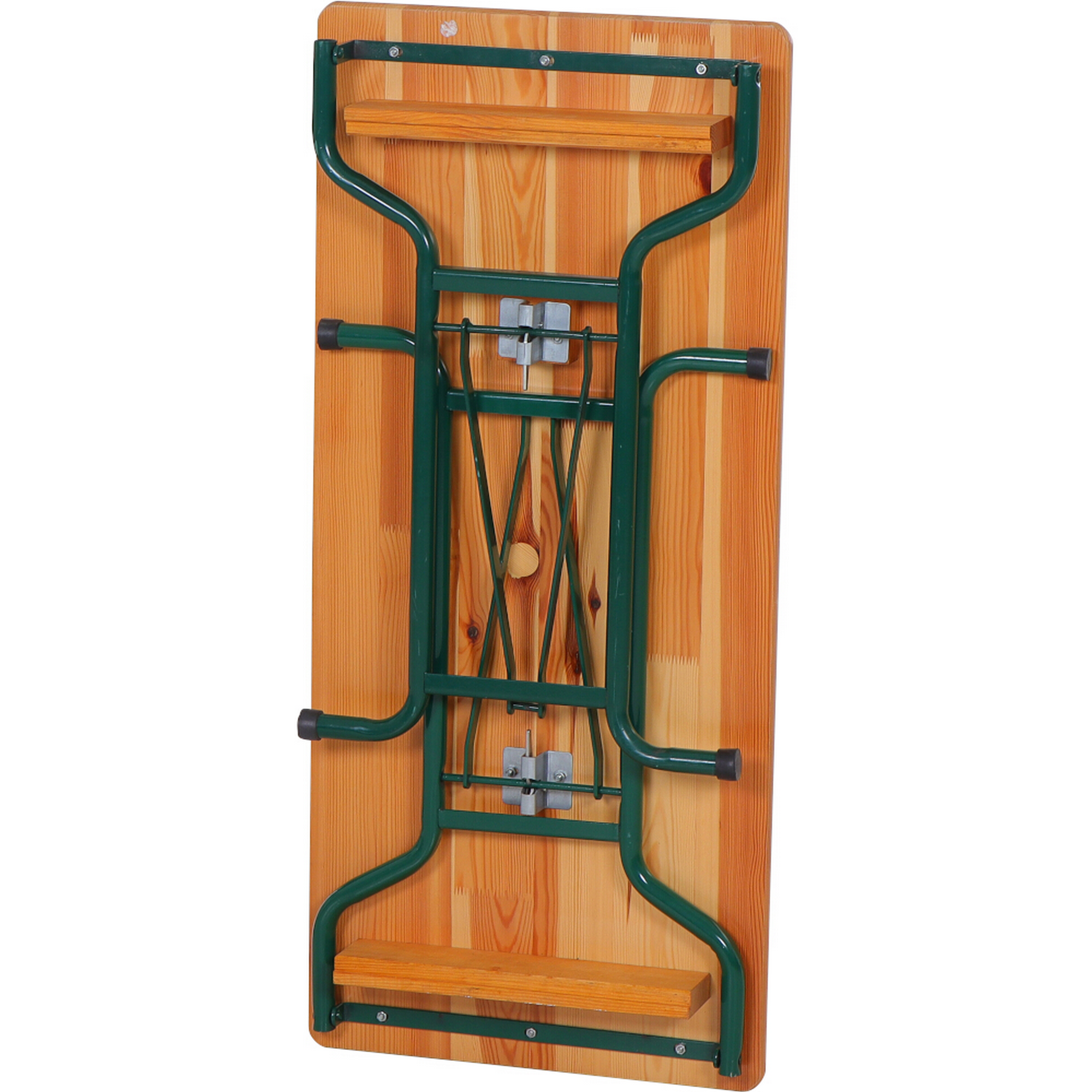 Bierzeltgarnitur klappbar mit Rückenlehne Stahl/Nadelholz 3-teilig