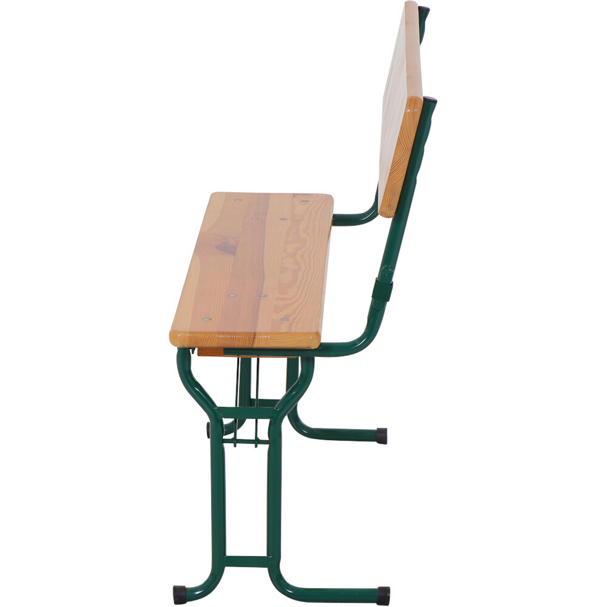 Bierzeltgarnitur klappbar mit Rückenlehne Stahl/Nadelholz 3-teilig