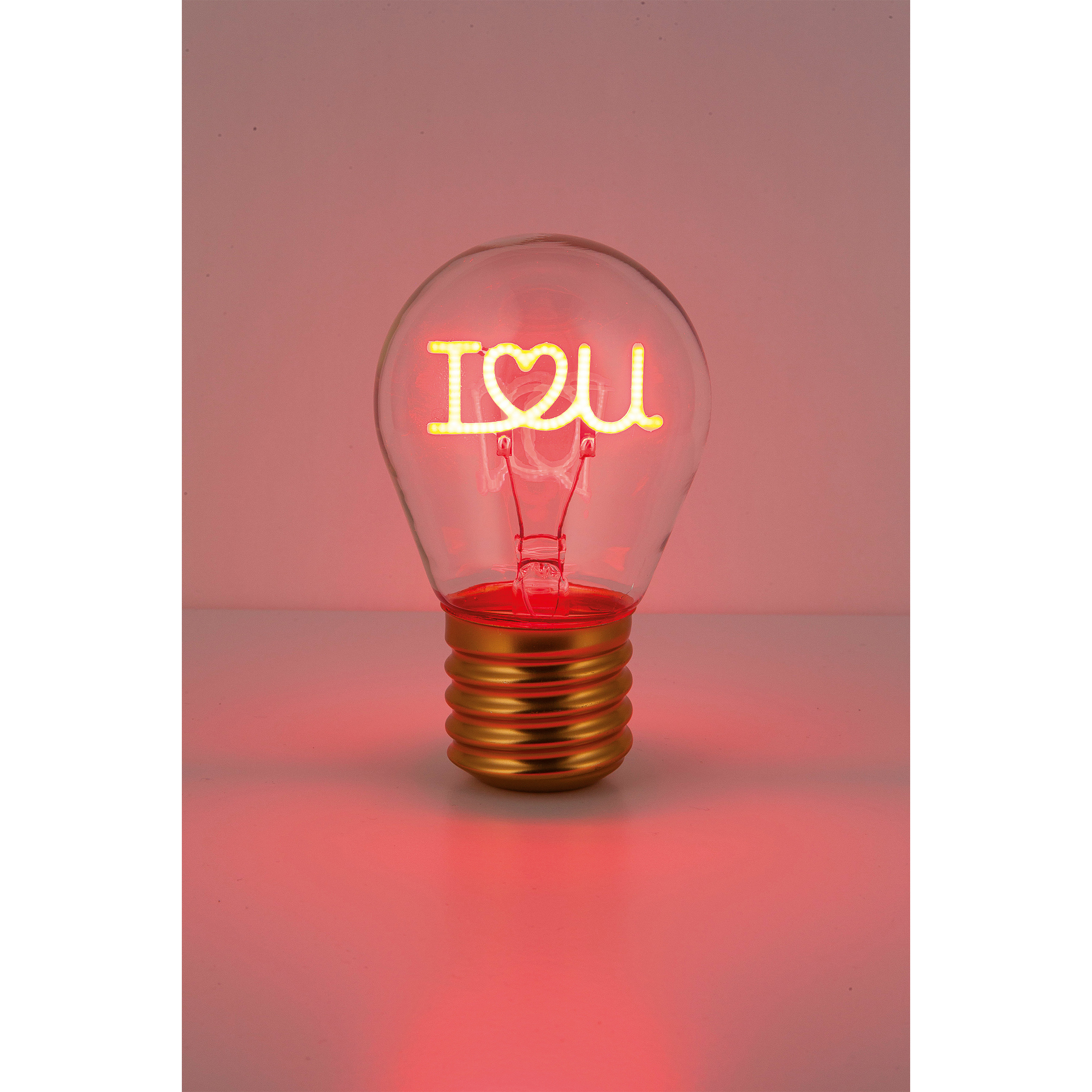 Akku-Dekolicht 'Glühbirne Love' Ø 6,8 x 11,2 cm