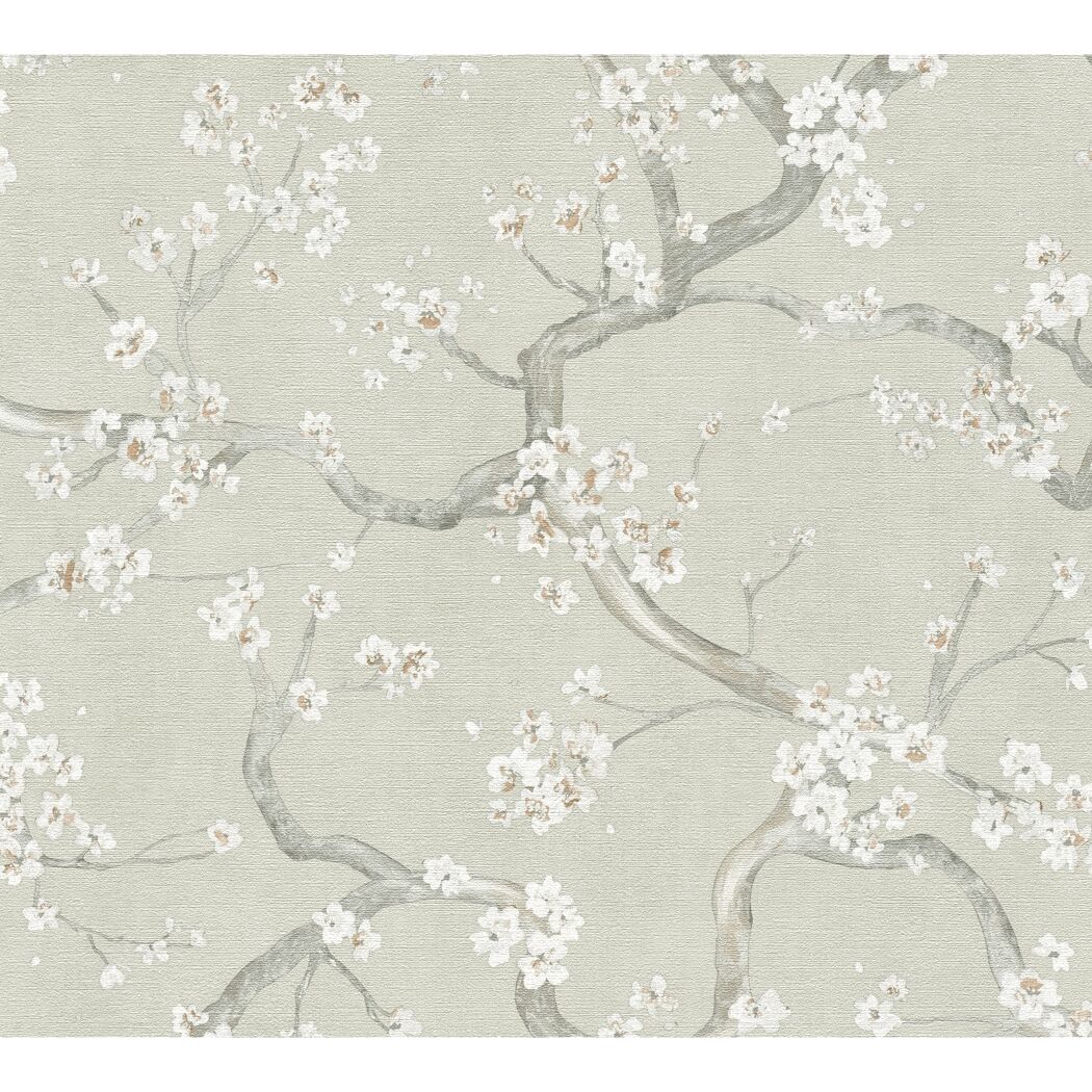 Vliestapete 'Hot Spots Floral' grün 10,05 x 0,53 m