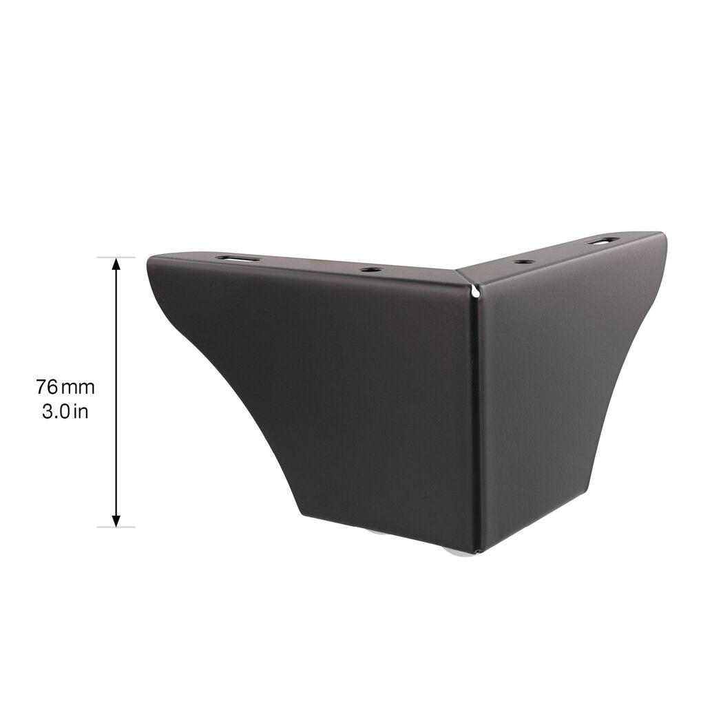 Möbelbein 'Sofa Wing ST 0452' Stahl schwarz 76 mm