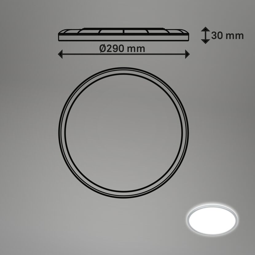 LED-Badleuchte 'Pulap' chromfarben Ø 29 x 4 cm