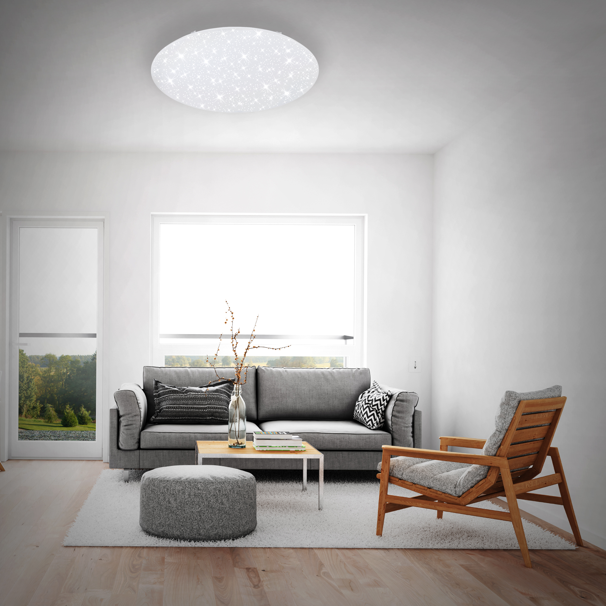 LED-Wand- und Deckenleuchte 'Verb' weiß Ø 75,5 x 9 cm