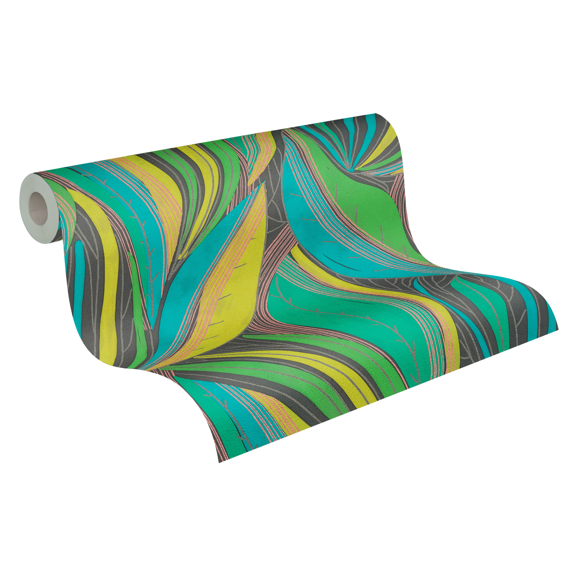 Vliestapete 'Hot Spots Blätter' bunt 10,05 x 0,53 m