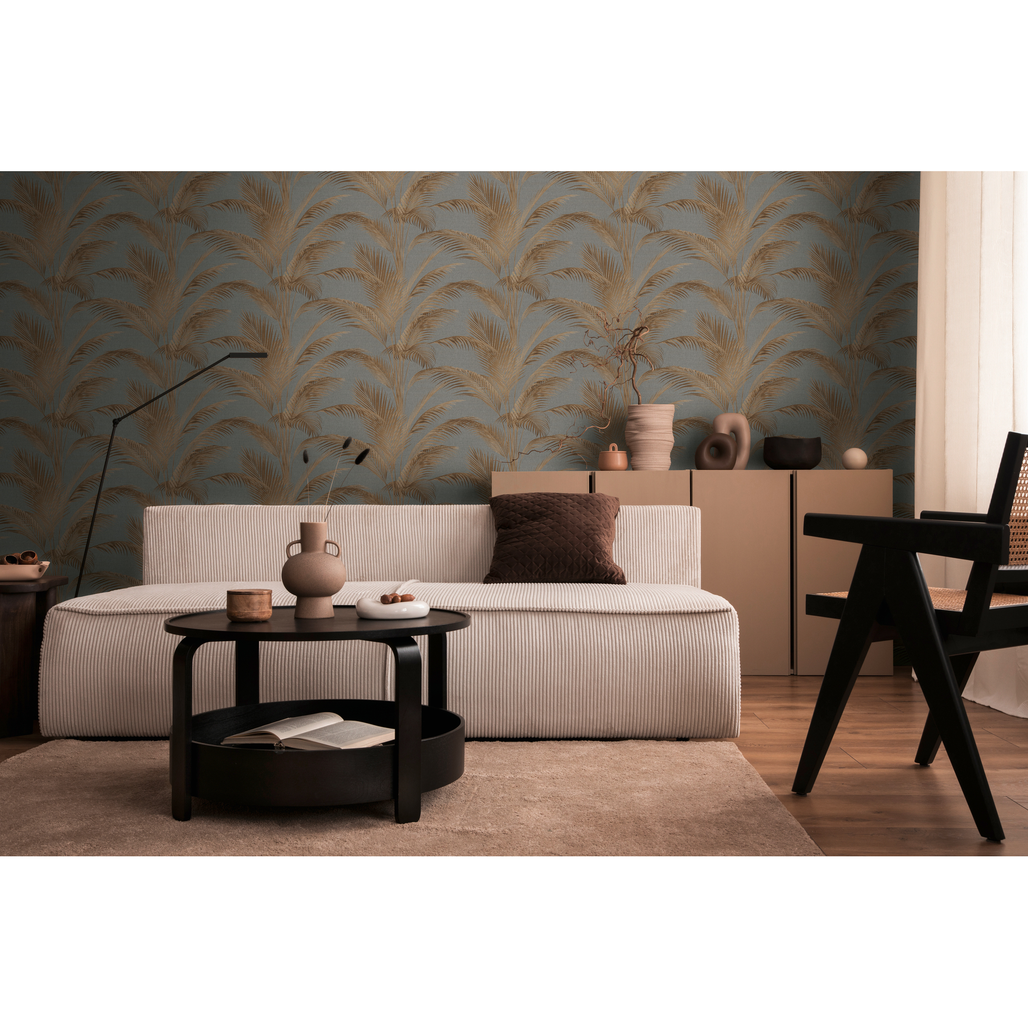 Vliestapete 'Michalsky 6' Palme grau 10,05 x 0,53 m