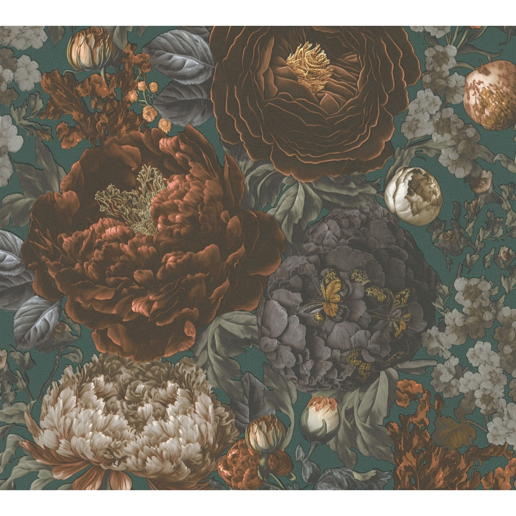 Vliestapete 'Michalsky 6' Floral petrol 10,05 x 0,53 m